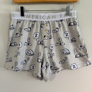 American Eagle Grey Lounge Pajama Bottom Shorts Women’s Size Small